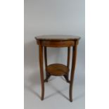 An Edwardian Shaped Top Inlaid Mahogany Occasional Table with Circular Stretcher Shelf, 52cm High