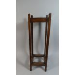 An Edwardian Oak Four Division Stick Stand, 73cm High