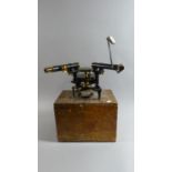 A Vintage Brass Mounted Scientific Instrument in Wooden Case