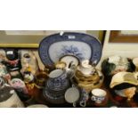 A Tray of Blue and White Ceramics to Include Royal Doulton Teawares, Coalport Batwing, Blue and