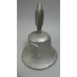 An Aluminium WWII Bell for the RAF Benevolent Fund, Cast in Metal formed from German Aircraft Shot
