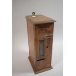 A 19th Century Wall Mounting Oak Vending Machine for Watkin's Patent Pellet Box, 32cm High