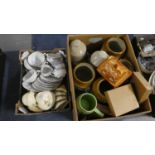 Two Boxes of Ceramics to Include Stoneware Jars, Teawares etc