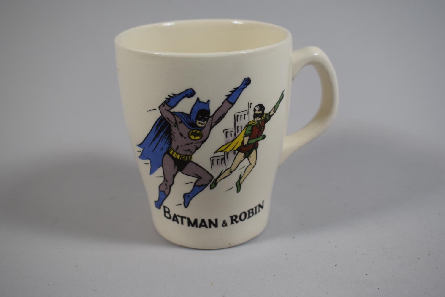 A c.1960 Batman and Robin Mug by Washington Pottery ltd Hanley England National Periodical