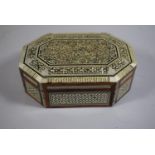 A North African Mother of Pearl Mosaic Inlaid Jewellery Box