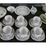 A Royal Vale Tea Set Comprising Six Trios Cake Plate, Sugar and Cream