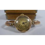 A Ladies 9ct Gold Watch with Plated Bracelet