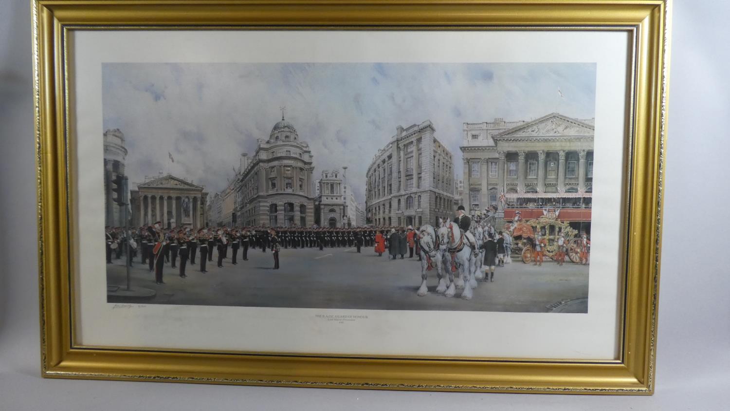 A Framed Limited Edition Print, the RAOC Guard of Honour Lord Mayor's Procession 1981, no.8/300