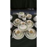 An Art Deco Royal Doulton Radiance Pattern Part Tea Set to Include Cups Saucers, Side Plates,