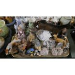 A Tray of Figural, Animal and Bird Ornaments (Some AF)