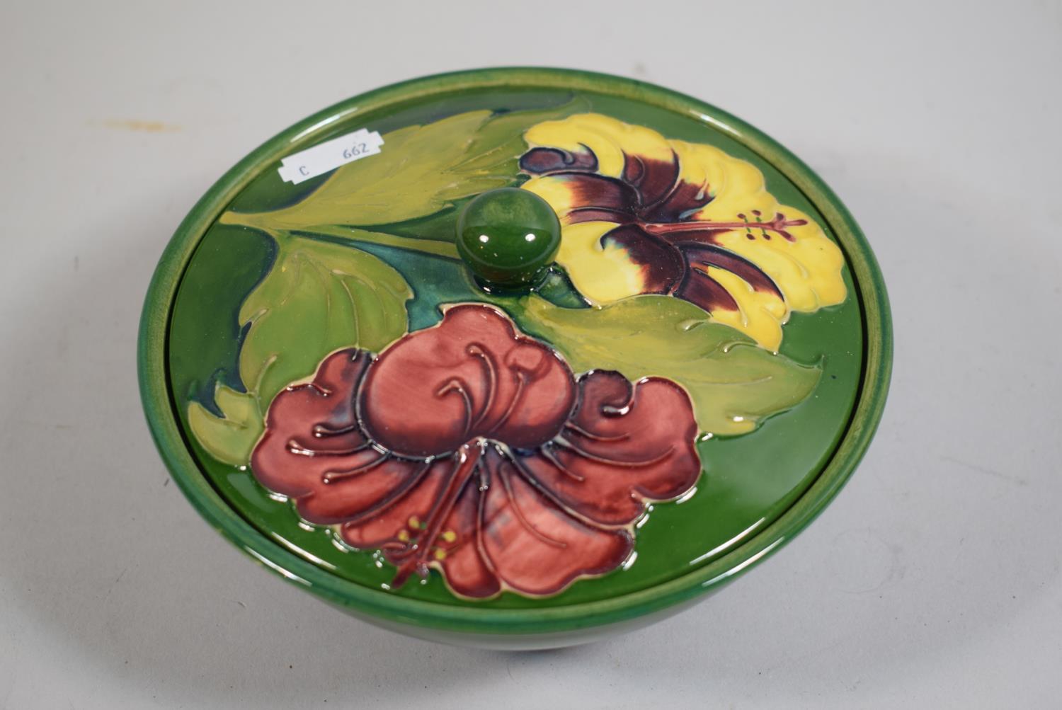 A Moorcroft Lidded Bowl, 16cm Diameter