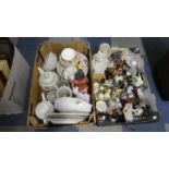 Two Boxes of Mixed Ceramics, Ornaments etc