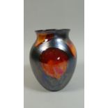 A Poole Pottery Drip Glazed Galaxy Pattern Vase, 16cm High
