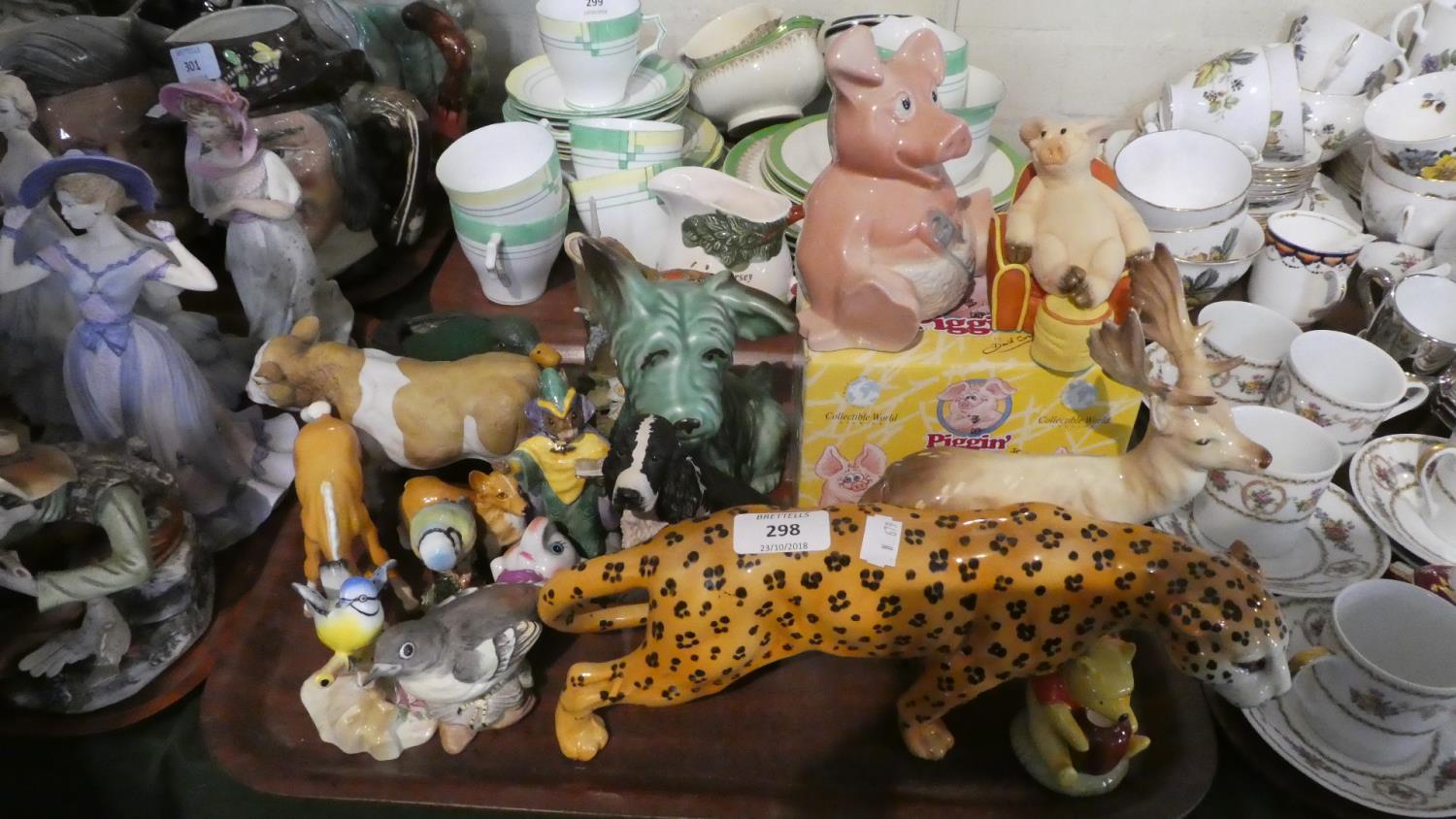 A Tray of Various Animal Ornaments to Include Beswick, Sylvac, Royal Adderley, Some AF