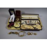 A Tray of Costume Jewellery and Ladies Wrist Watches