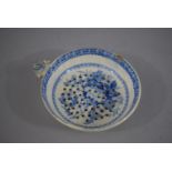 An 19th Century Blue and White Tea/Milsey Strainer (Chip to Rim), 8.5cm Diameter