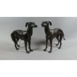 A Pair of Bronze Effect Greyhound Ornaments (Plus VAT)