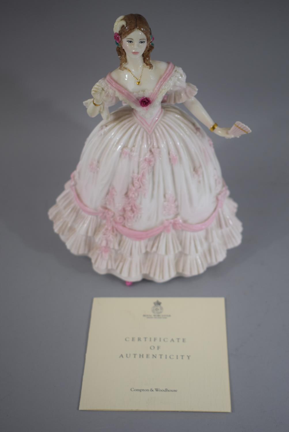 A Royal Worcester Limited Edition Figure, The Masquerade Begins, with Certificate (Thumb is