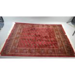 A Silk Bokhara Rug, 1.9x1.4m