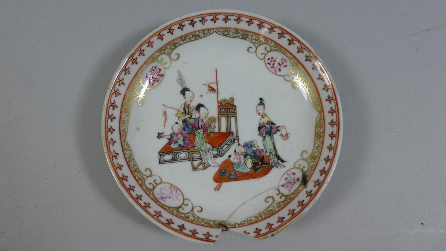 A Collection of Three Chinese Ceramics to Include Footed Bowl, Ceramic Dish Decorated with Mother - Image 3 of 4