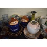 A Collection of Four Royal Worcester Villages Plates, Two Wade Tetley Cookie Jars, German Lava