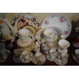 A Tray of Floral Decorated China to Include Aynsley Coffee Cans and Saucers, Coalport Shrewsbury