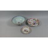 A Collection of Three Chinese Ceramics to Include Footed Bowl, Ceramic Dish Decorated with Mother
