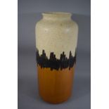 A West German Cylindrical Vase with Lava Decoration, 41cm High