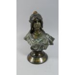 An Early 20th Century Continental Cold Painted Plaster Bust of Judith Signed Villanis (Emmanuel