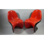 A Set of Four 20th Century Moulded Plastic S Shaped Chairs after a Design by Danish Designer