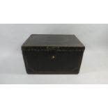 A 19th Century Leather Covered Carriage Trunk. The Interior Bears the Paper Label for 'J. Lovell's