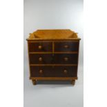 A 19th Century Pine Chest of Drawers with the Original Polychrome Painted Decoration, Shaped Gallery