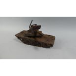 A WWII Period Prisoner of War Scratch Built Model of a Tank. 26x10cms