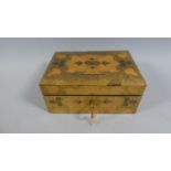 A 19th Century Continental Tooled Leather Jewellery Box with a Fitted Interior. 18x14x8cms