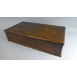 A 19th Century Oak Work Box with Hinged Lid, 41cms Wide.