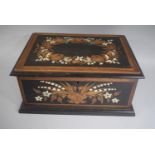 A Late 19th Century Mixed Wood Jewellery Box (Missing Inner Compartments) Marquetry Work Depicting