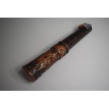 A 19th Century Continental Carved Wooden Walking Cane Handle decorated with Three Horned Owls Each