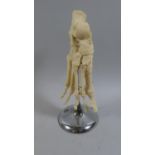 A Mid 20th Century Doctors Model of a Human Skeleton Foot, Mounted on a Chrome Stand. 29cms High