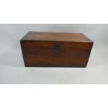 A 19th Century Camphor Wood Military Chest with Brass Banded Corners. 84x40x38cms