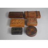 A Collection of Six Various Treen and Other Snuff Boxes.