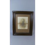An Oak Framed Photograph of a WWI Soldier