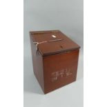 A Vintage Wooden Wall Hanging Ballot Box with Key, 29cm High