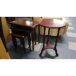 A Nest of Three Mahogany Tables and a Circular Tripod Example