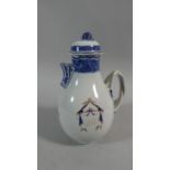 A Chinese Export Armorial Hot Water Jug and Cover of Gourd Shape Form with Interlaced Handles