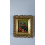 A Gilt Framed Miniature Oil Study of a Terrier