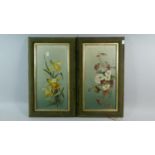 A Pair of Framed Oils on Board, Still Life Flowers, Each 40cm