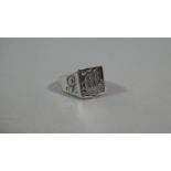 A Silver Ring with Decoration Inscribed Dieppe France 1948