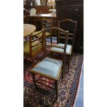 A Pair of Edwardian Walnut Framed Bedroom Chairs