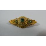 A French 15ct Gold 19th Century Mourning Brooch with Blue Stones