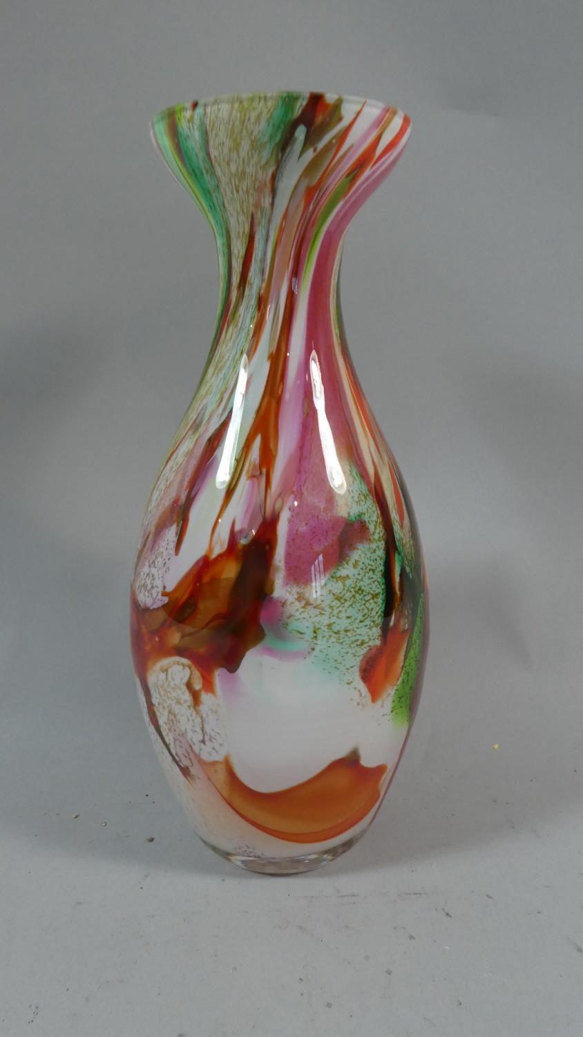 A Decorated Glass Vase, 25cm High